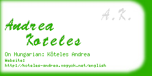 andrea koteles business card